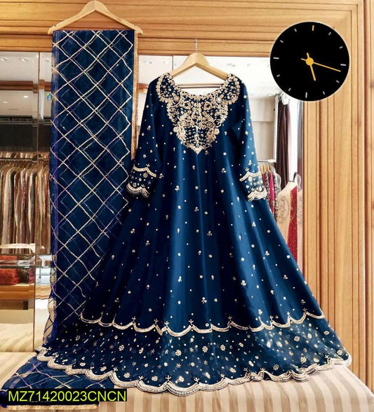 3 Pcs Women's Stitched Shamoz Silk - Fashion Lovers