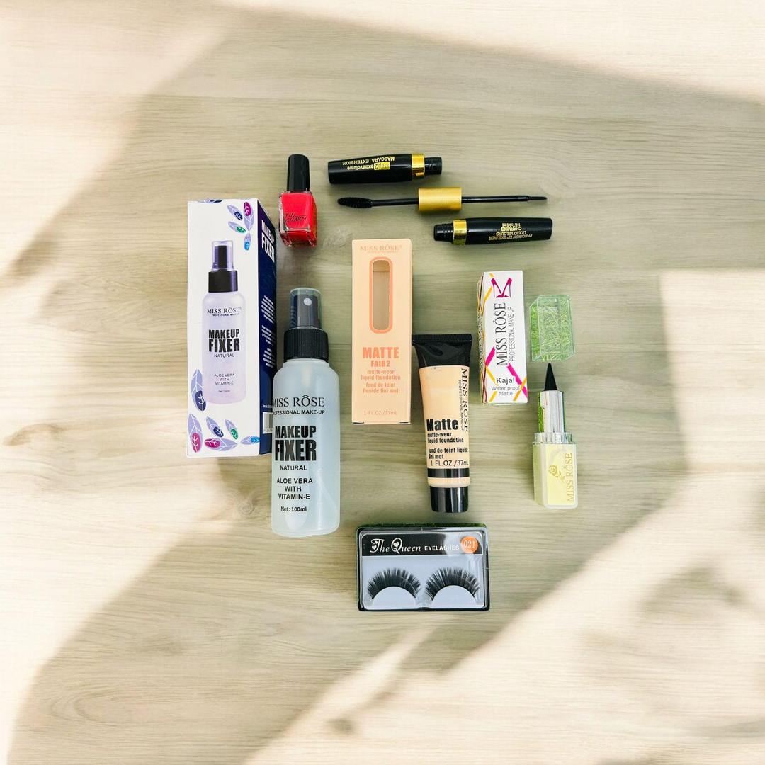 7 in 1 Makeup Deal - Foundaiton,Kajol,Eyelashes,2in1Mascara etc - Fashion Lovers