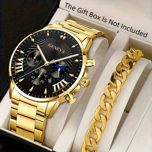 Fashion Mens Stainless Steel Watches Wristwatch Calendar Luminous Clock Men Business Casual Watch - Fashion Lovers