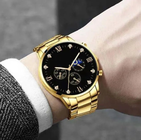 Fashion Mens Stainless Steel Watches Wristwatch Calendar Luminous Clock Men Business Casual Watch - Fashion Lovers