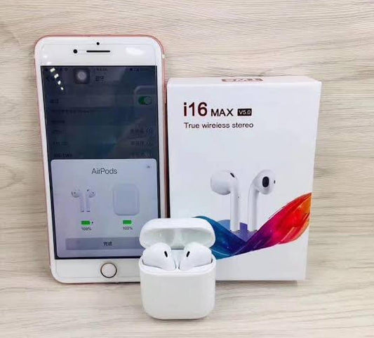 i16 MAX pods tws Wireless Earbuds Original Highly Battery Timing - Fashion Lovers