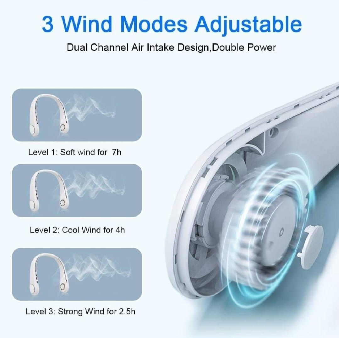 Rechargeable Bladeless Neck Fan - 1 Pc Lightweight and Portable Cooling Solution - Fashion Lovers