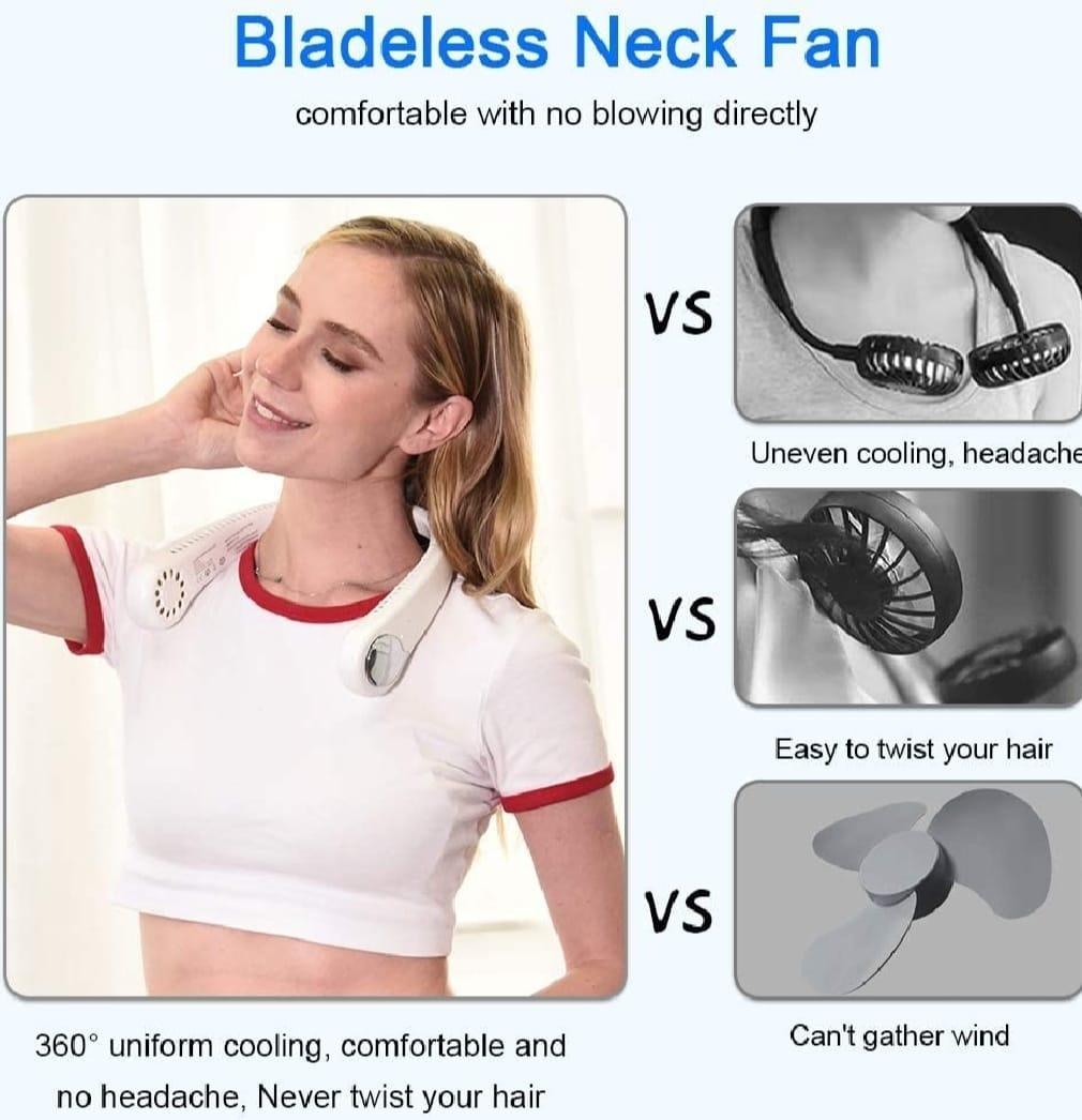 Rechargeable Bladeless Neck Fan - 1 Pc Lightweight and Portable Cooling Solution - Fashion Lovers
