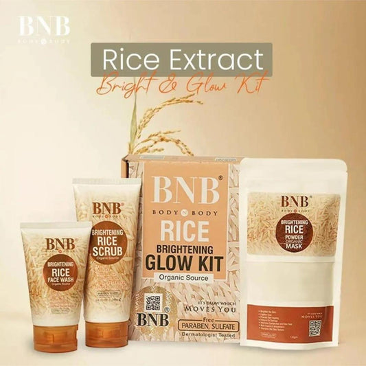 Skin Brightening Rice Facial Kit - Whitening and Exfoliating Set - Fashion Lovers