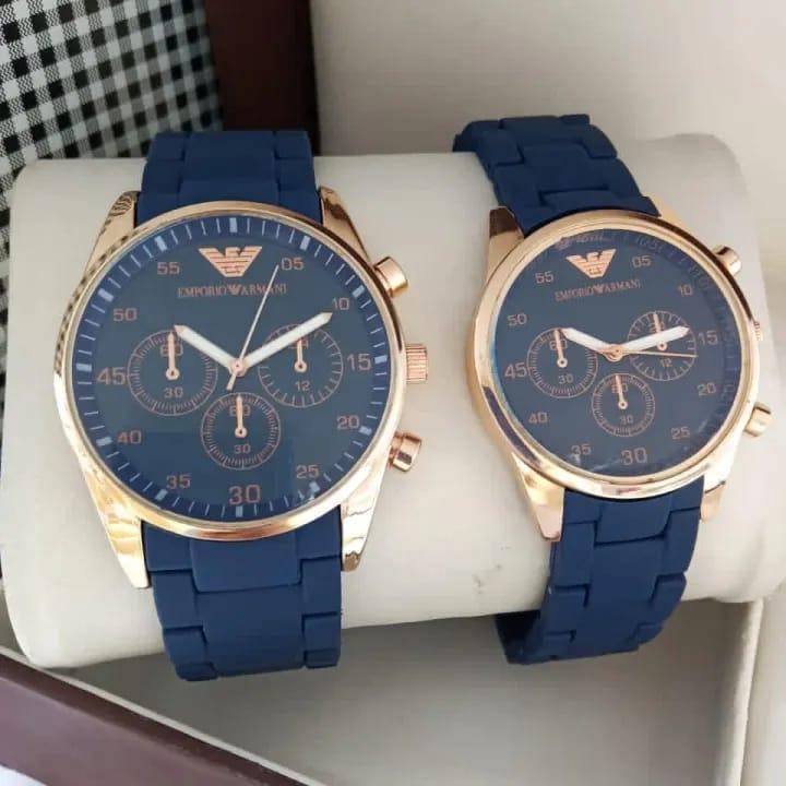 Stainless Steel Quartz Couple Watches - 2 Pcs Unisex Analogue Timepieces - Fashion Lovers