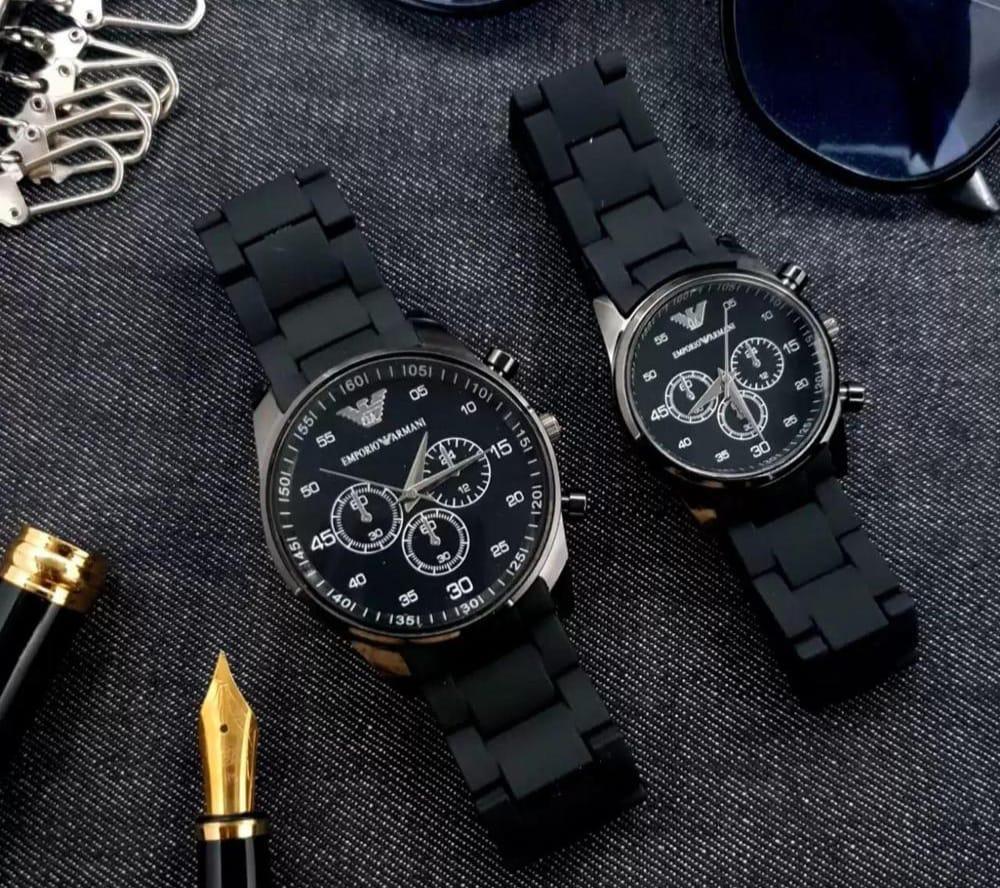 Stainless Steel Quartz Couple Watches - 2 Pcs Unisex Analogue Timepieces - Fashion Lovers