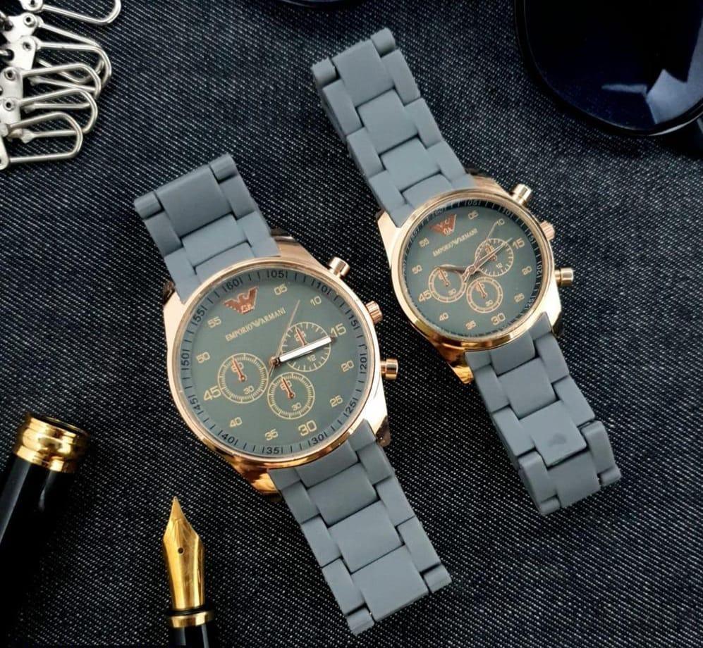 Stainless Steel Quartz Couple Watches - 2 Pcs Unisex Analogue Timepieces - Fashion Lovers