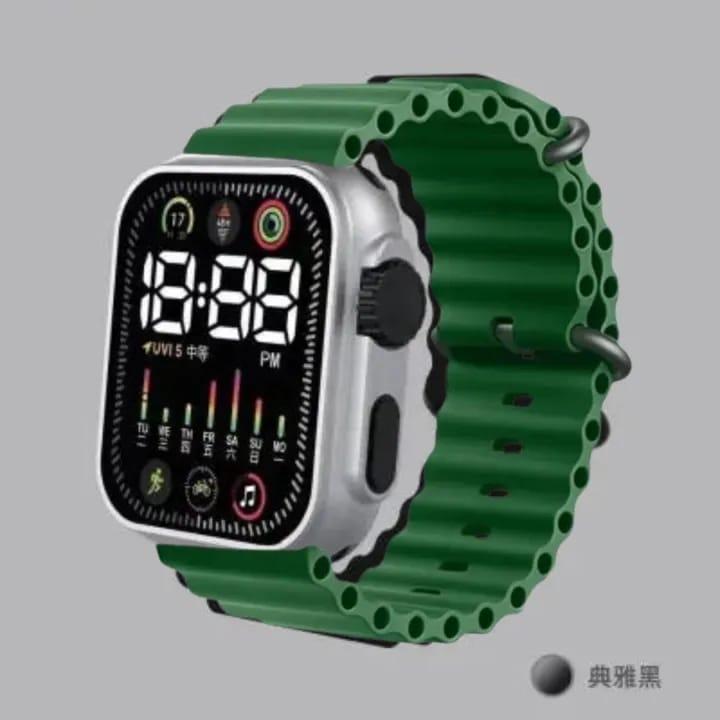 Unisex Waterproof Digital Display Watch - 1 Pc, Square Case with Textured Strap - Fashion Lovers